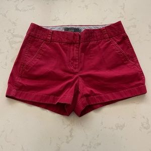 J-CREW Red Chino Shorts SIZE 0
